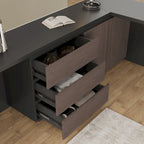 Très grand bureau de direction moderne et évolutif avec commode à tiroirs pour le rangement