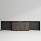 Très grand bureau de direction moderne et évolutif avec commode à tiroirs pour le rangement