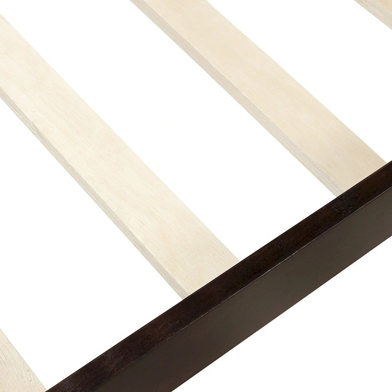 Lit plate-forme en bois avec tête et pied de lit