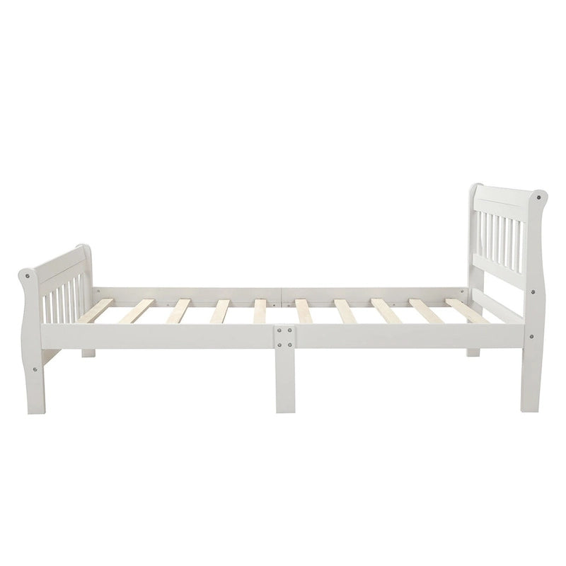 Lit plate-forme en bois avec tête et pied de lit