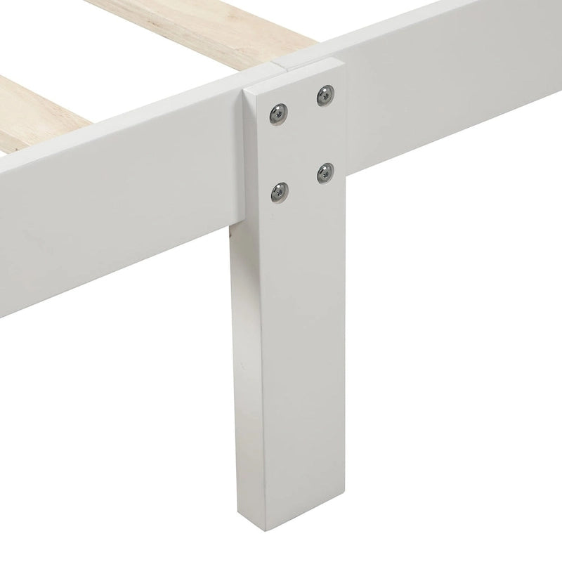 Lit plate-forme en bois avec tête et pied de lit