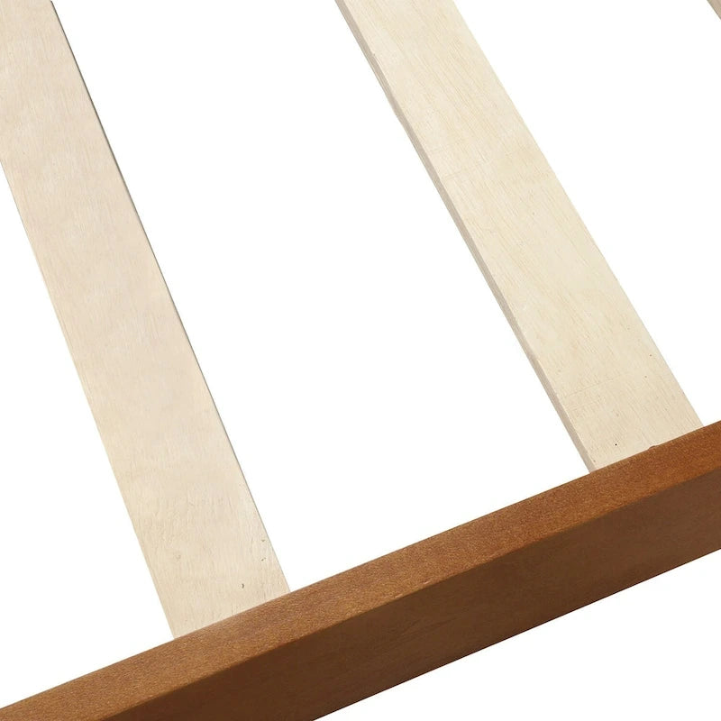 Lit plate-forme en bois avec tête et pied de lit