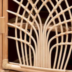 Table de chevet en rotin marron naturel bohème moderne