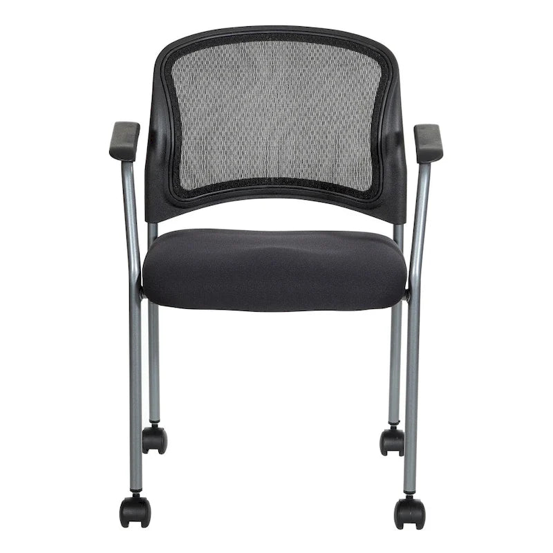 Chaise visiteur à roulettes respirante