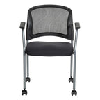 Chaise visiteur à roulettes respirante