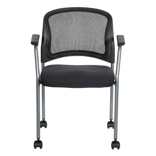 Chaise visiteur à roulettes respirante