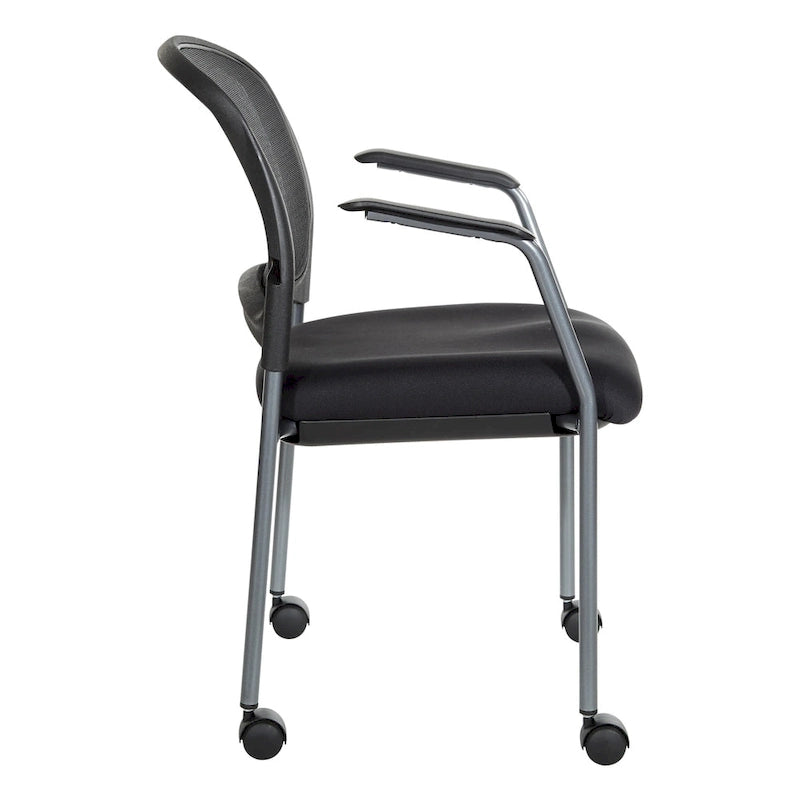 Chaise visiteur à roulettes respirante