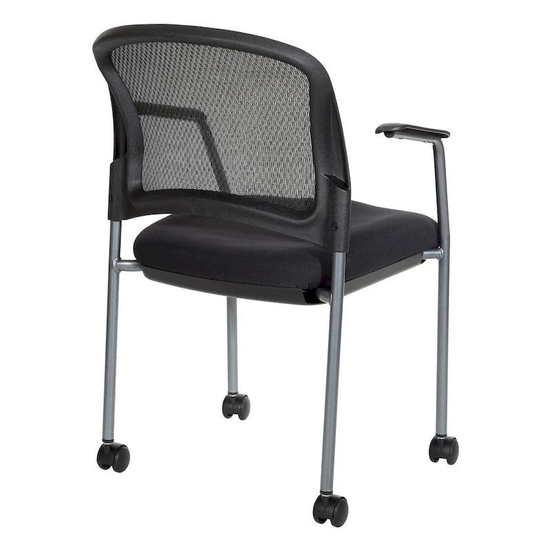 Chaise visiteur à roulettes respirante