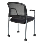 Chaise visiteur à roulettes respirante