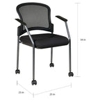 Chaise visiteur à roulettes respirante