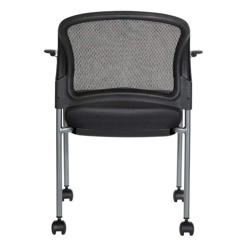 Chaise visiteur à roulettes respirante