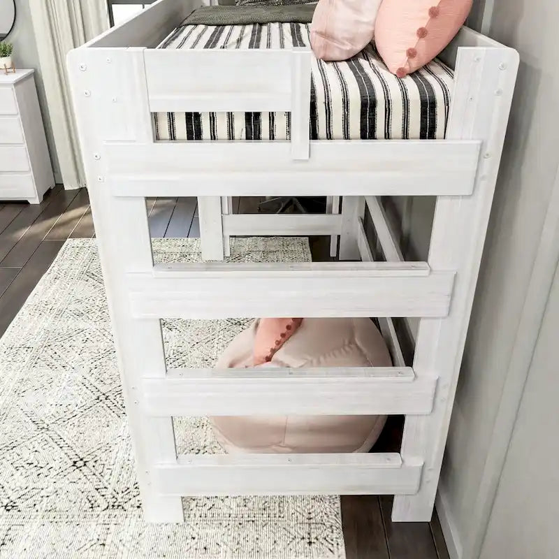 Lit superposé haut une place avec bureau, style Ferme