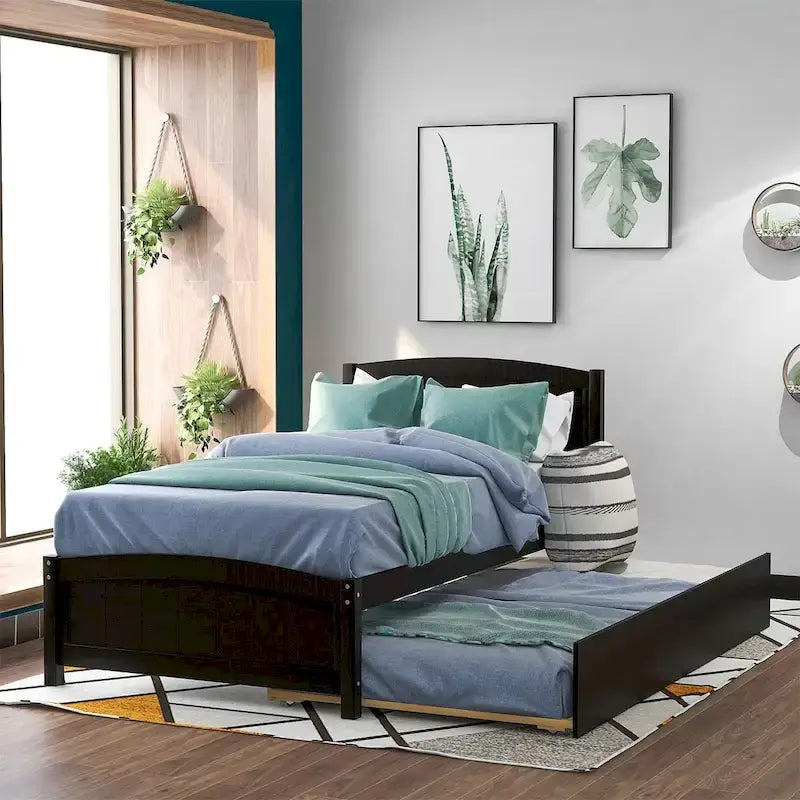 Lit plateforme simple avec lit gigogne