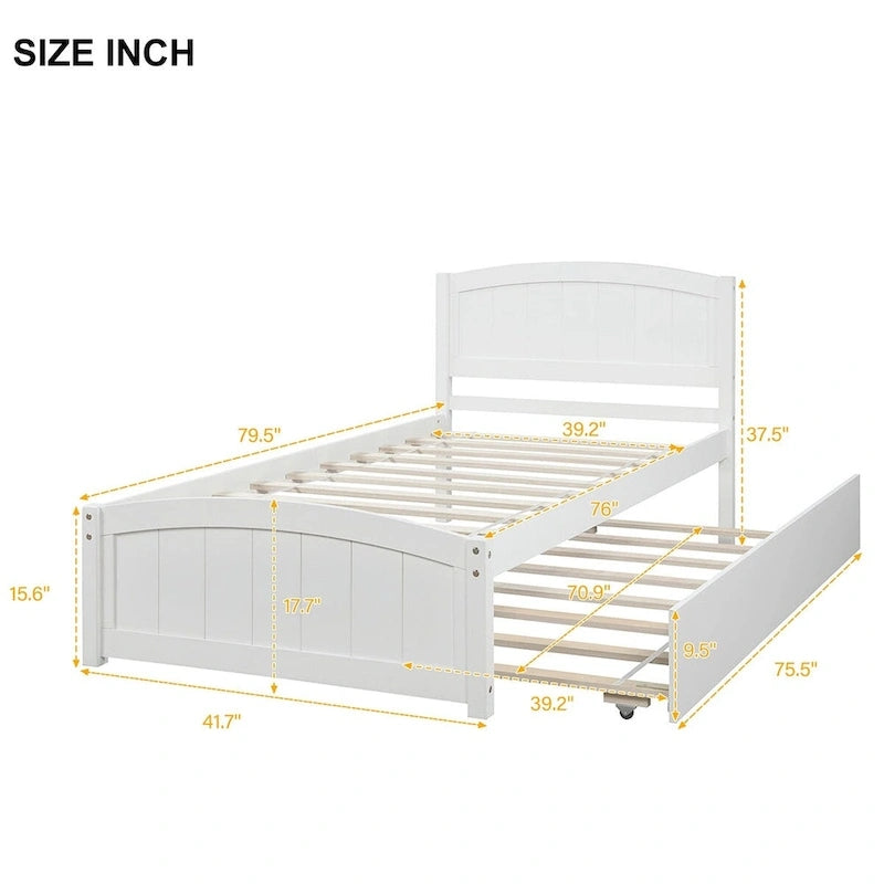 Lit plateforme simple avec lit gigogne