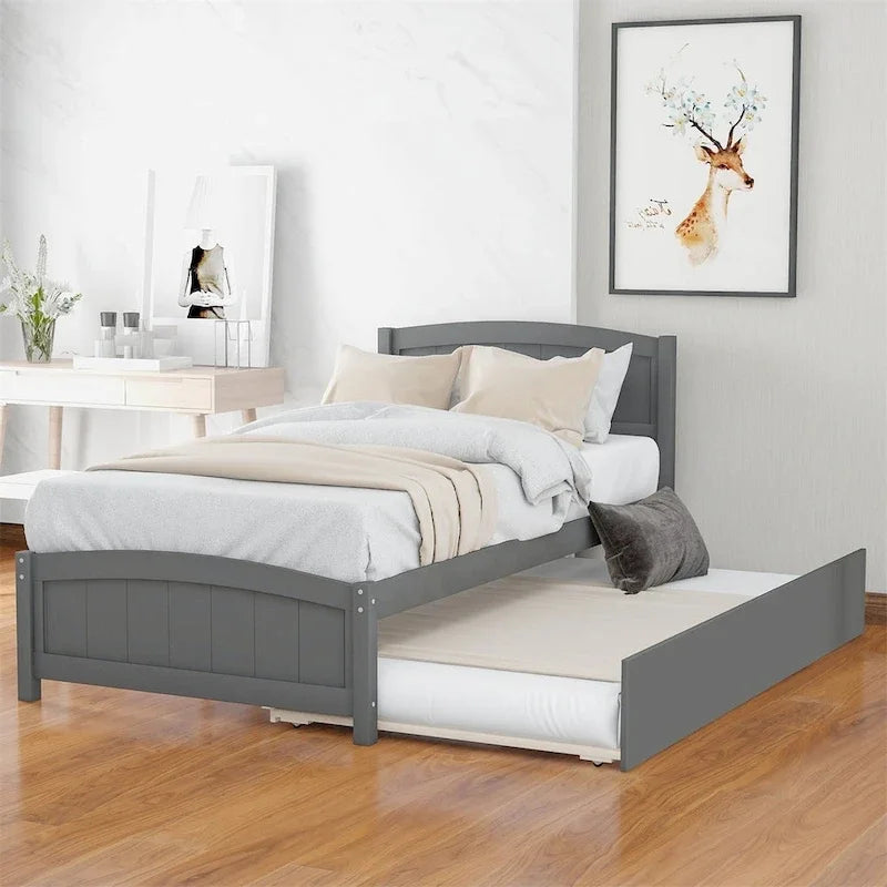 Lit plateforme simple avec lit gigogne