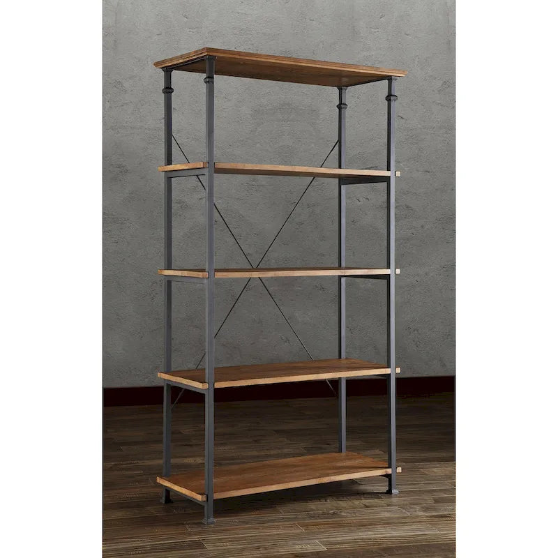 Ensemble de bureau et bibliothèque de 102 cm style industriel vintage 3 pièces