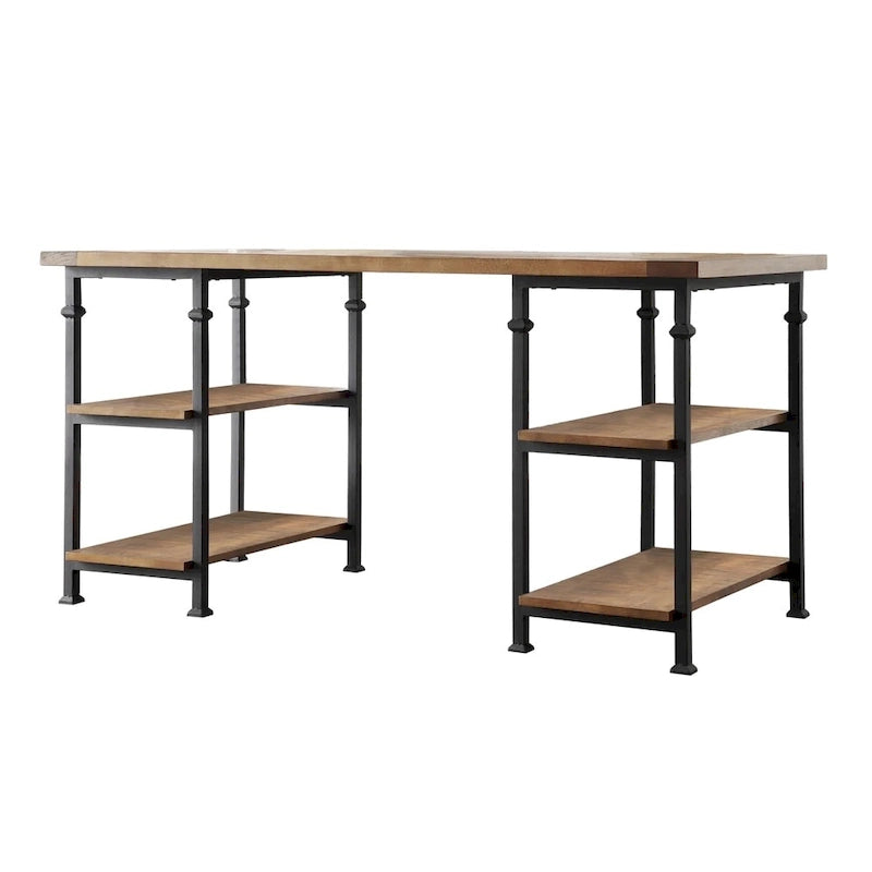 Ensemble de bureau et bibliothèque de 102 cm style industriel vintage 3 pièces