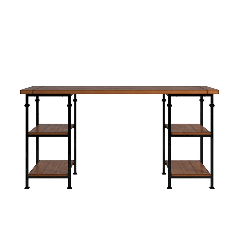 Ensemble de bureau et bibliothèque de 102 cm style industriel vintage 3 pièces