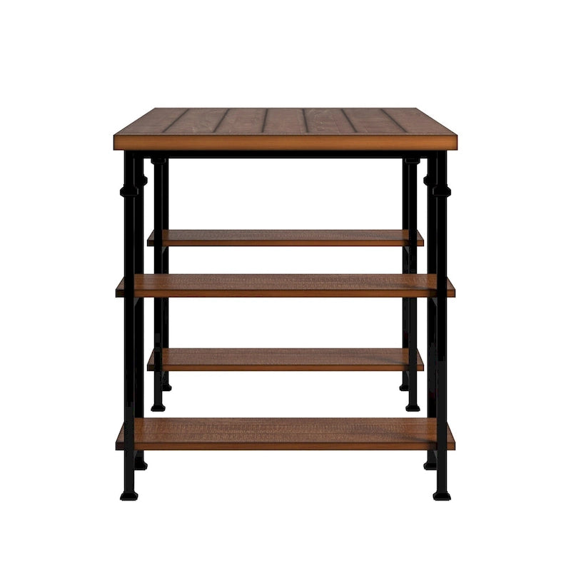 Ensemble de bureau et bibliothèque de 102 cm style industriel vintage 3 pièces