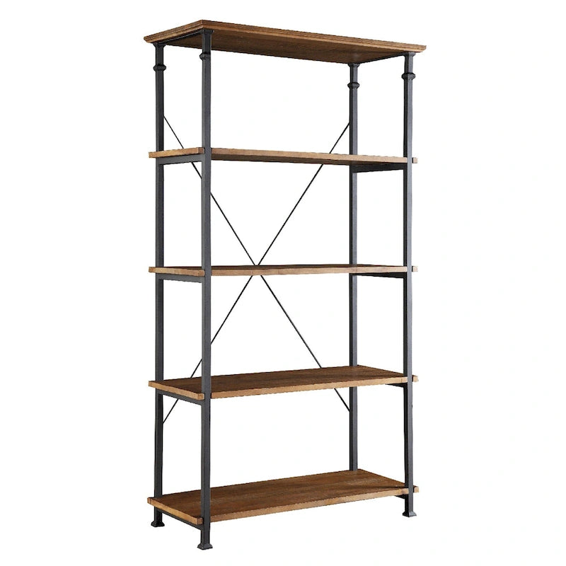 Ensemble de bureau et bibliothèque de 102 cm style industriel vintage 3 pièces