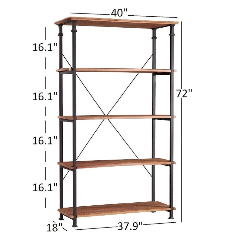 Ensemble de bureau et bibliothèque de 102 cm style industriel vintage 3 pièces