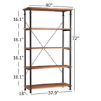 Ensemble de bureau et bibliothèque de 102 cm style industriel vintage 3 pièces