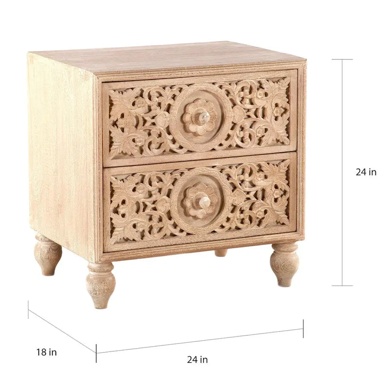 Commode de nuit en bois de manguier