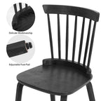 Chaises de salle à manger Windsor à dossier à barreaux de ferme avec pieds en bois courbé, noir - 33,5 H x 17,72 L x 19,7 P