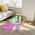 Table basse colorée en acrylique, Table d'appoint en verre irisé - 38x20x15