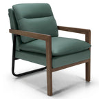 Fauteuil d'appoint moderne avec pieds en bois d'hévéa - 34,5 x 26,5 x 36