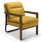 Fauteuil d'appoint moderne avec pieds en bois d'hévéa - 34,5 x 26,5 x 36