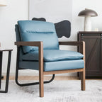 Fauteuil d'appoint moderne avec pieds en bois d'hévéa - 34,5 x 26,5 x 36