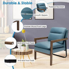 Fauteuil d'appoint moderne avec pieds en bois d'hévéa - 34,5 x 26,5 x 36