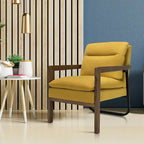 Fauteuil d'appoint moderne avec pieds en bois d'hévéa - 34,5 x 26,5 x 36
