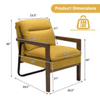 Fauteuil d'appoint moderne avec pieds en bois d'hévéa - 34,5 x 26,5 x 36