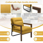 Fauteuil d'appoint moderne avec pieds en bois d'hévéa - 34,5 x 26,5 x 36