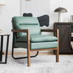 Fauteuil d'appoint moderne avec pieds en bois d'hévéa - 34,5 x 26,5 x 36