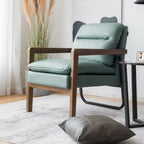 Fauteuil d'appoint moderne avec pieds en bois d'hévéa - 34,5 x 26,5 x 36