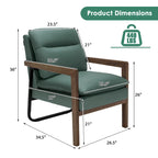 Fauteuil d'appoint moderne avec pieds en bois d'hévéa - 34,5 x 26,5 x 36