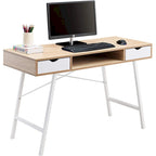 Bureau d'écriture moderne du milieu du siècle, bureau d'ordinateur de maison avec tiroirs et rangement