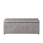 Banc de rangement rectangulaire en velours court avec 2 poufs