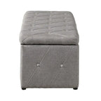 Banc de rangement rectangulaire en velours court avec 2 poufs