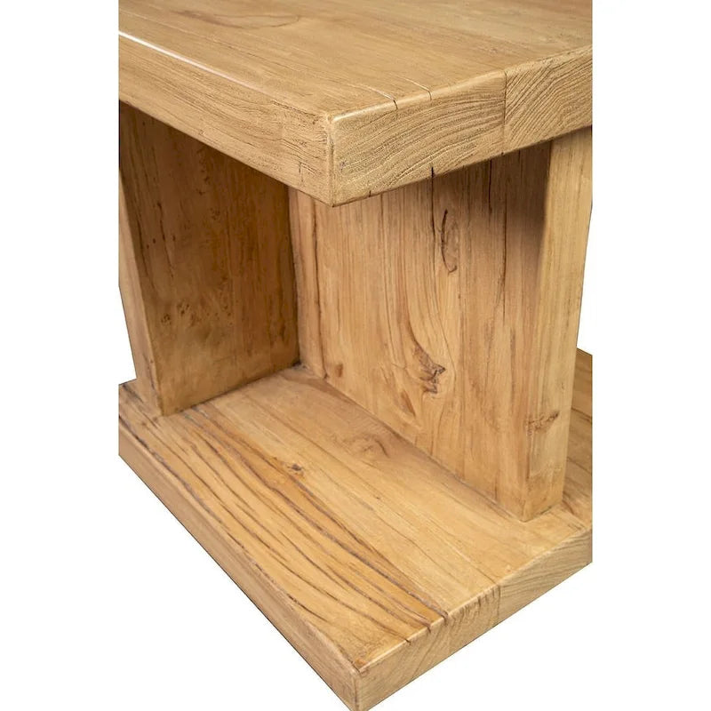 Table d'appoint en orme recyclé, naturel
