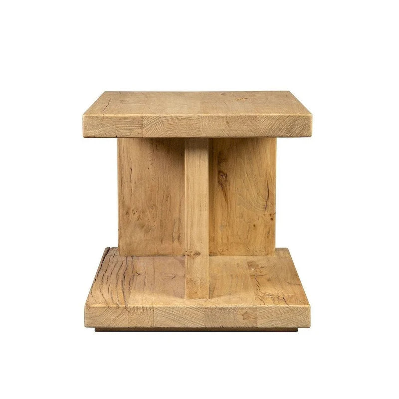 Table d'appoint en orme recyclé, naturel