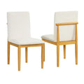 Chaise de salle à manger moderne rembourrée - Tissu texturé crème (lot de 2)