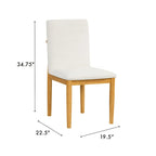Chaise de salle à manger moderne rembourrée - Tissu texturé crème (lot de 2)