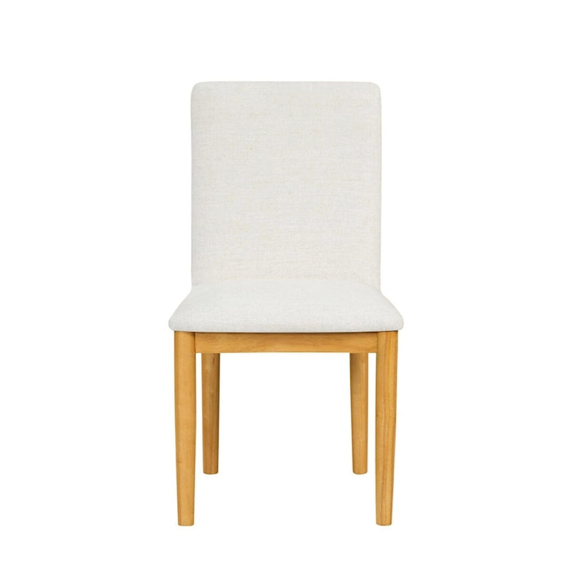 Chaise de salle à manger moderne rembourrée - Tissu texturé crème (lot de 2)