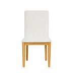 Chaise de salle à manger moderne rembourrée - Tissu texturé crème (lot de 2)