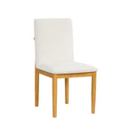 Chaise de salle à manger moderne rembourrée - Tissu texturé crème (lot de 2)