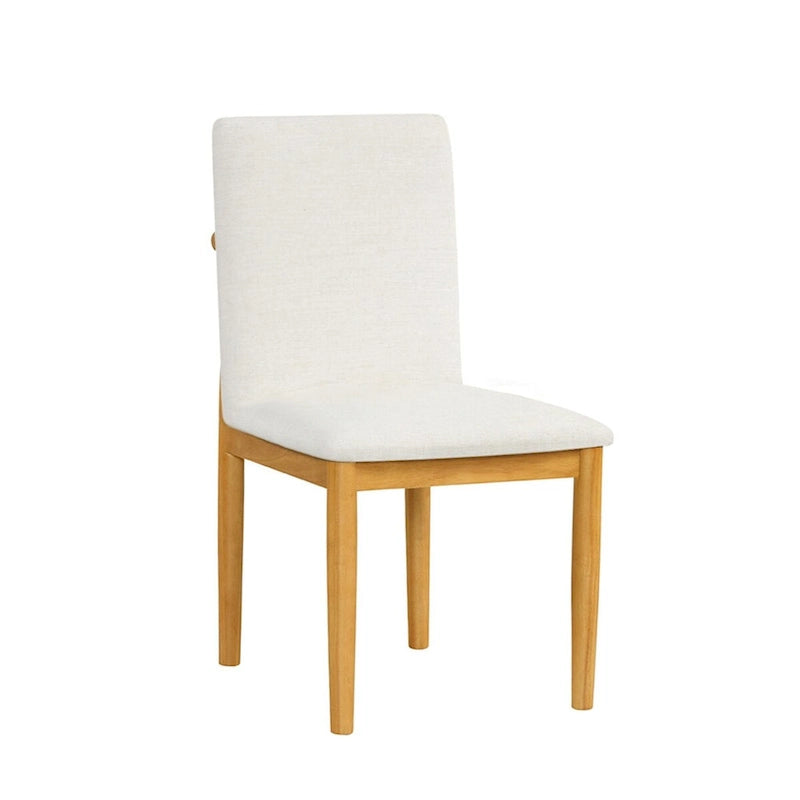 Chaise de salle à manger moderne rembourrée - Tissu texturé crème (lot de 2)